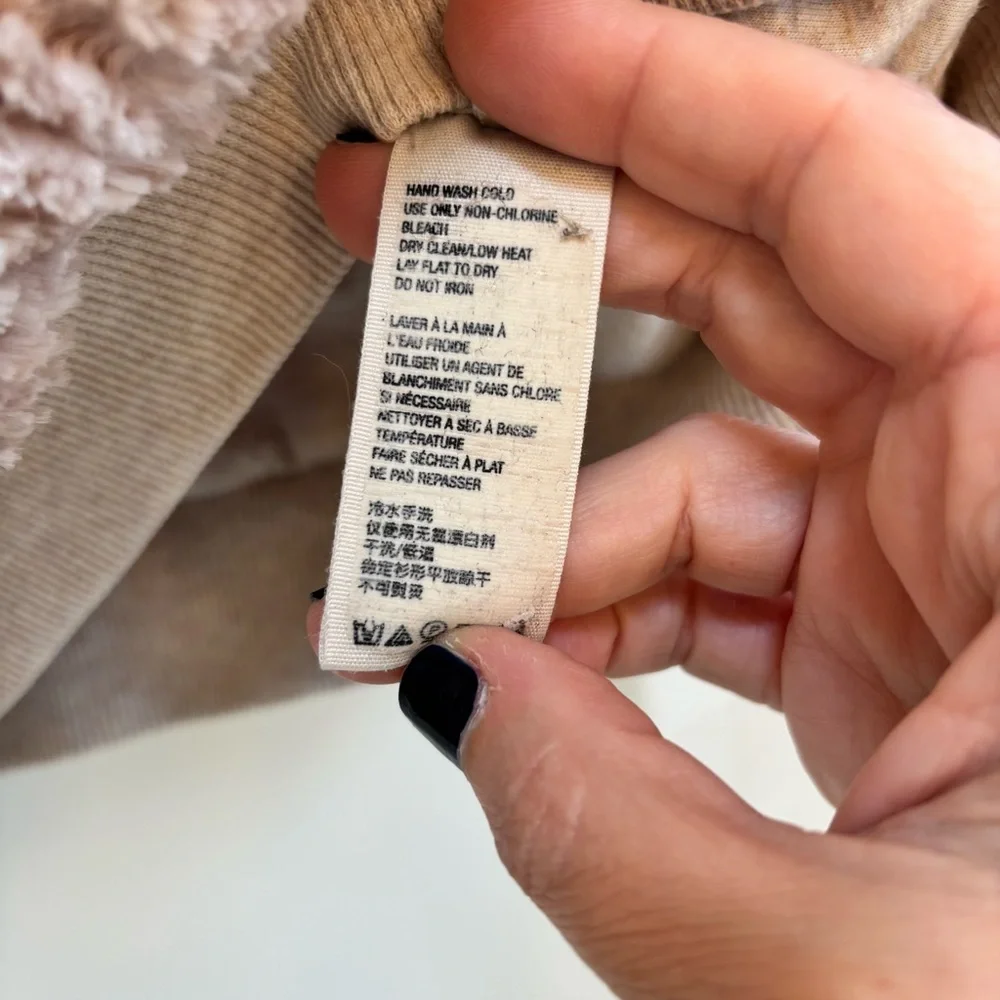 Anthropologie Saturday Sunday Dusty Pink Teddy Sweatshirt Size Medium Athleisure - Picture 11 of 12